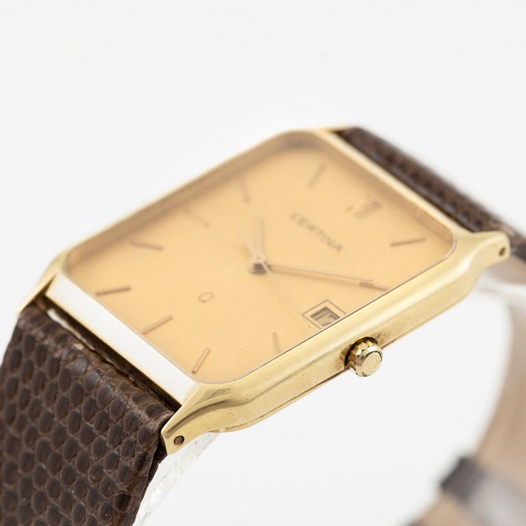 Certina, wristwatch, 14K gold, 27 mm.