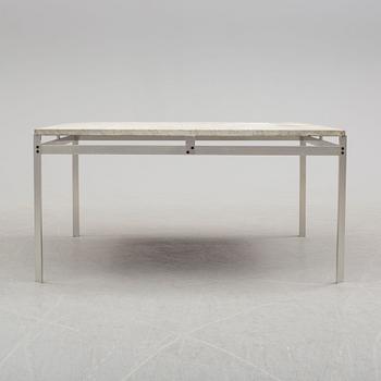 A metal coffee table with marble top, 1970s.