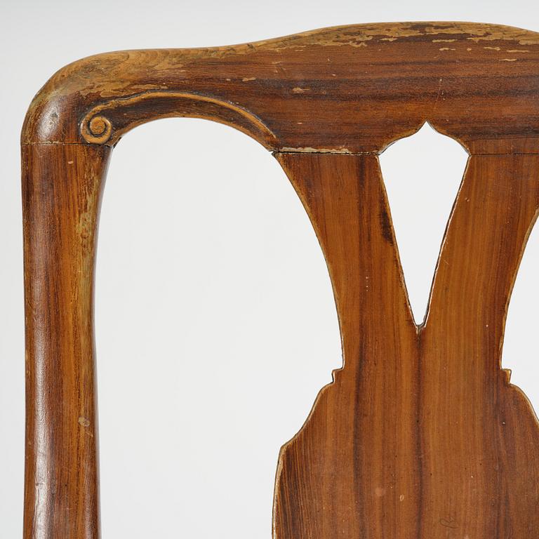 Stolar, ett par, Stockholmsarbeten, 1700-talets mitt, Senbarock.