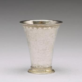 A Swedish 18th century parcel-gilt silver beaker, mark of Henrik Wittkopf, Stockholm 1752.