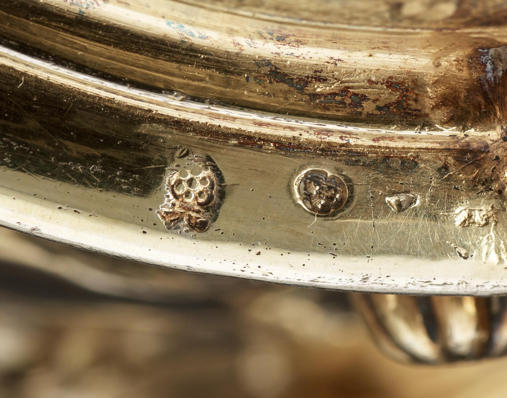 An important German 17th century parcel-gilt tankard, makers mark of Abraham Drentwett I, Augsburg 1645-1650.