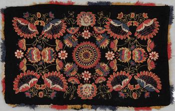 ÅKDYNA, broderad, sannolikt Skåne, 1800-talets andra hälft, ca 84x52.