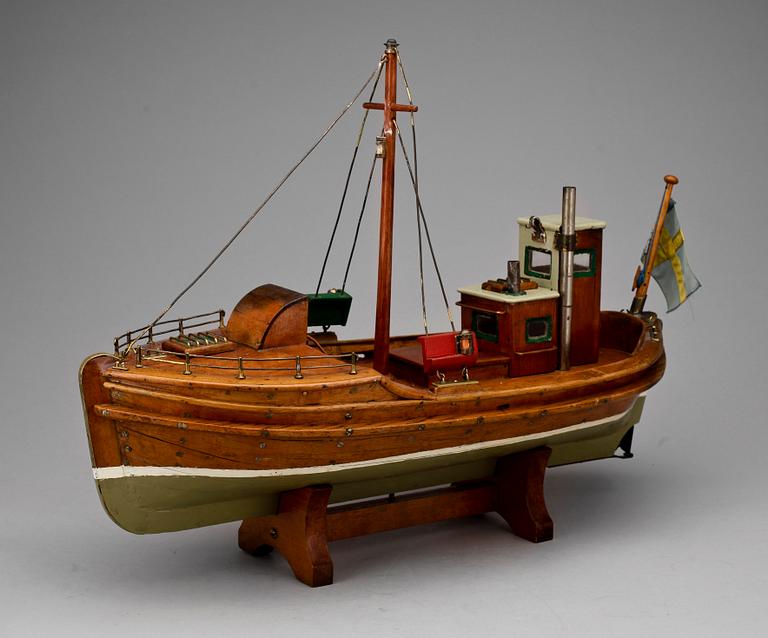 BÅTMODELL, trä, 1900-talets första hälft.