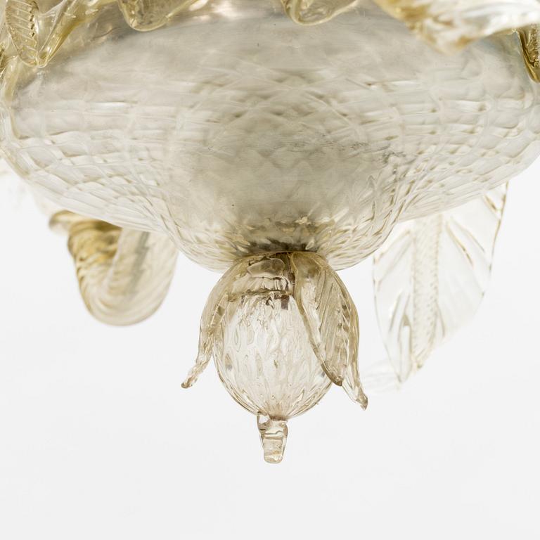 A Italian glass chandelier from the second half of the 20th century.