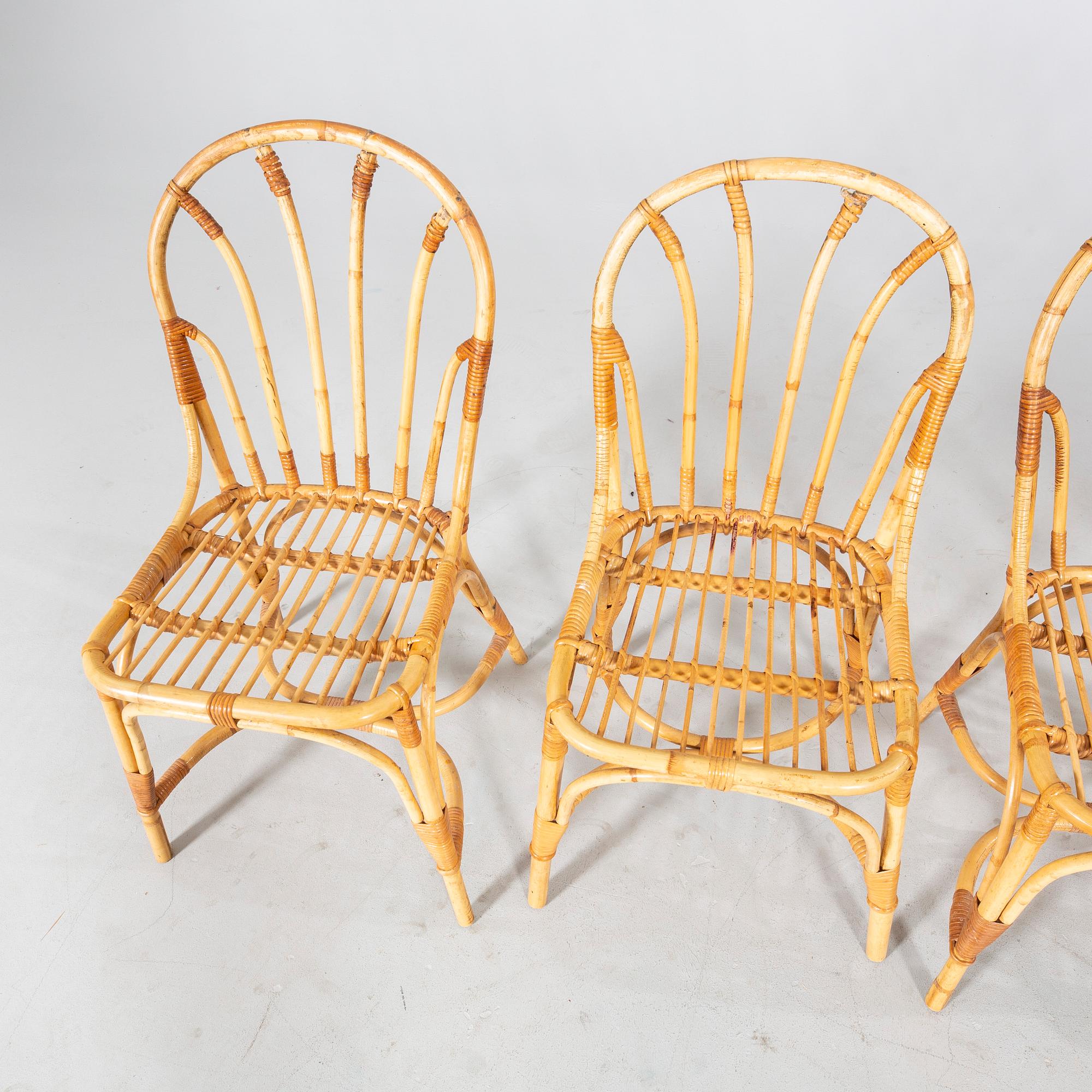 Josef Frank, a set of four model '1164' chairs, Firma Svenskt Tenn, Sweden.