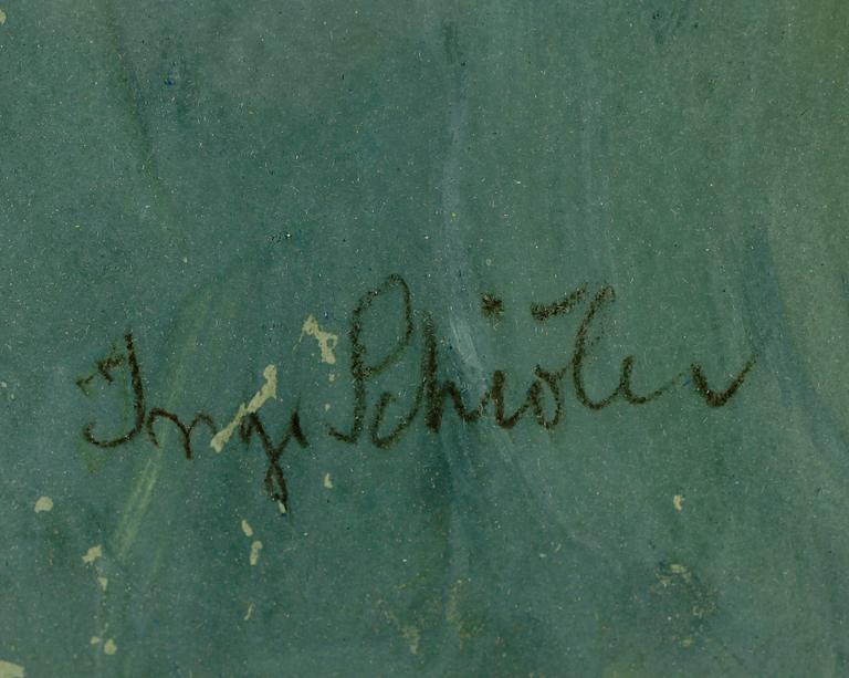 INGE SCHIÖLER, gouache, signerad.
