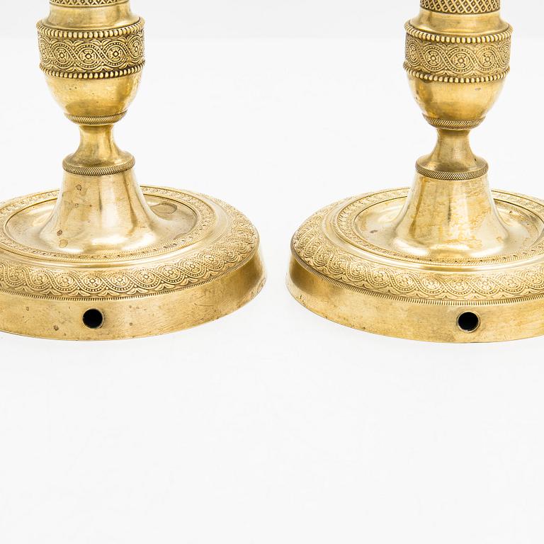 Ljusstakar, ett par, empirstil, 1800-talets andra hälft.