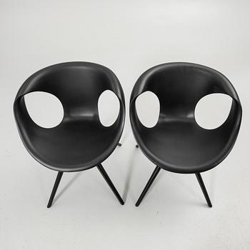Martin Ballendat, armchairs, a pair, “Flat Armchair 923”, Tonon, Italy.