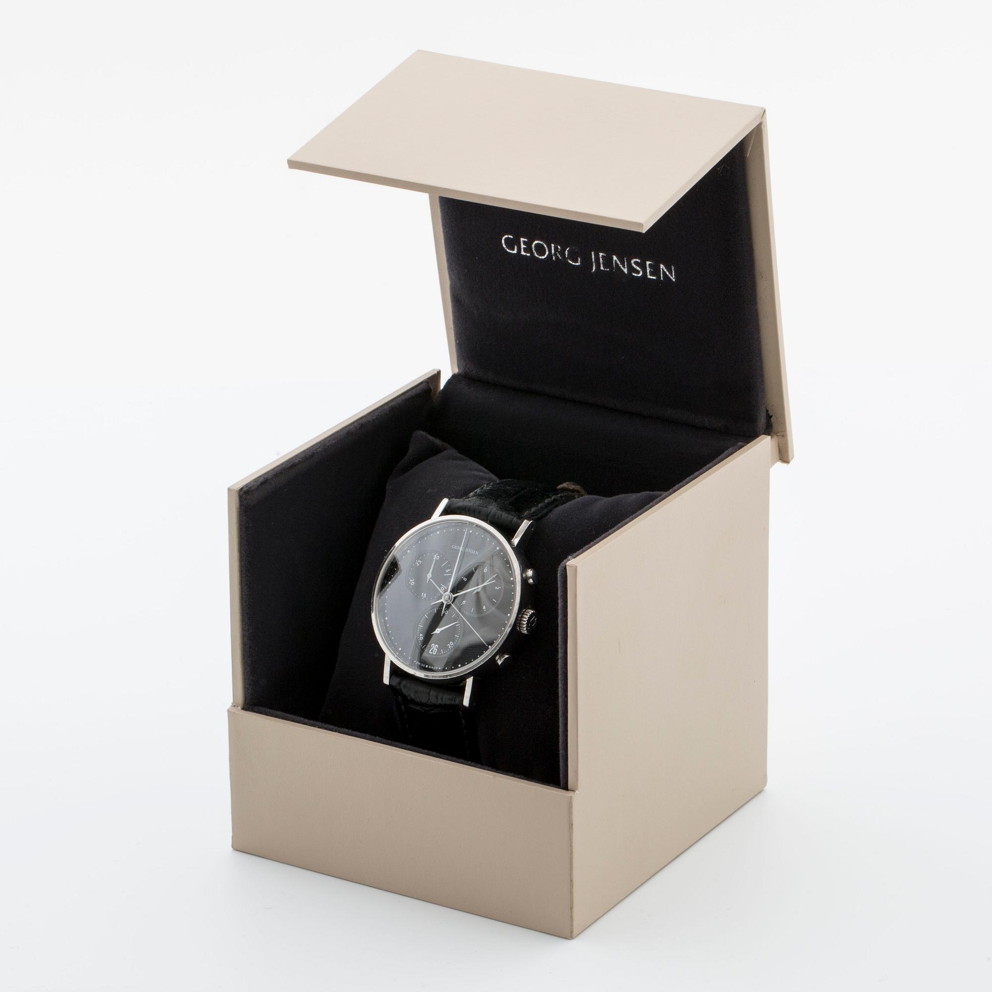 GEORG JENSEN, armbandsur, kronograf design Henning Koppel, 38 mm,