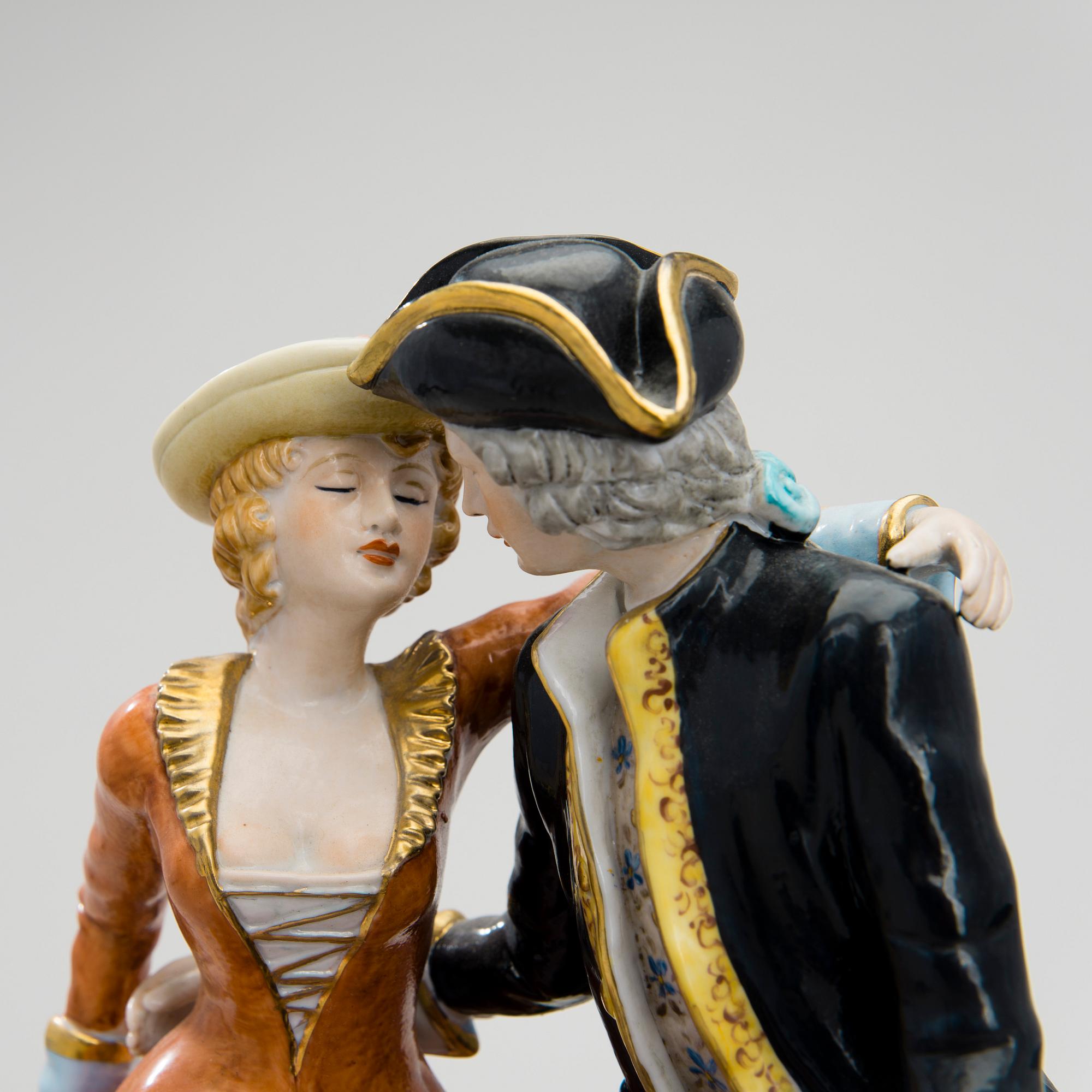 FIGURIN, porslin, Meissen ca 1900.