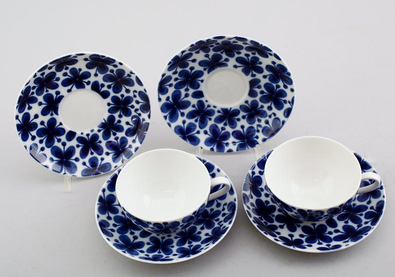 KAFFEKOPPAR, 13 st med FAT, 11 st, porslin, "Mon Amie", Marianne Westman, Rörstrand.