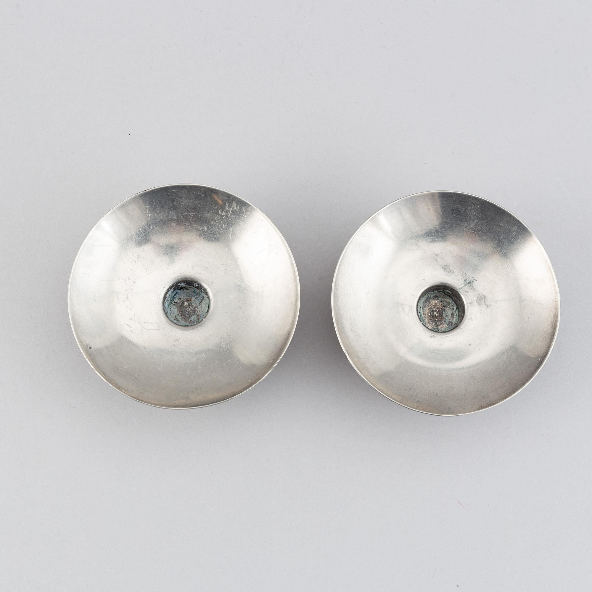 A pair of swedish pewter candlesticks, GAB 1939.