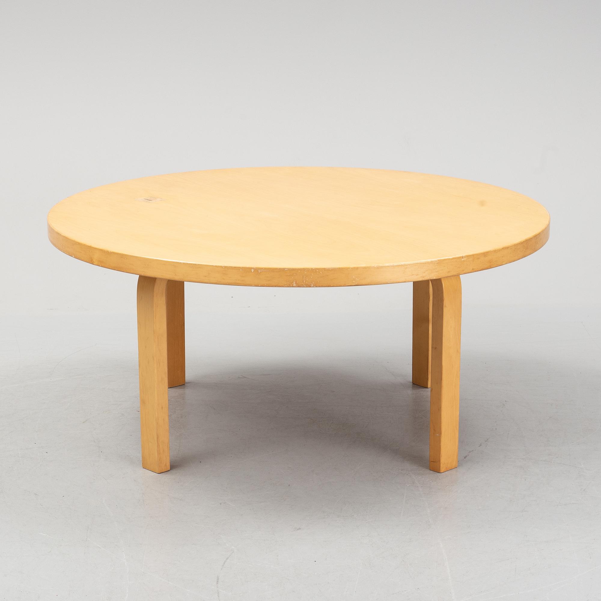 Alvar Aalto, a birch coffee table, Artek.