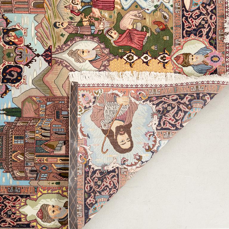 Matta Täbris semiantik figural ca 280x180 cm.