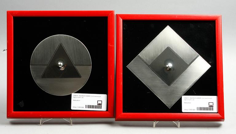ALEXIUS HUBER, 2 st, aluminium, sign o numr.