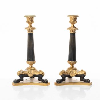 Candelabra, a pair. Late Empire style, late 19th century.