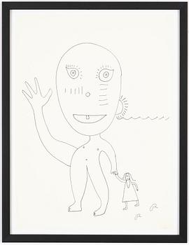 Roger Risberg, indian ink drawing, signed. Executed in 2008.