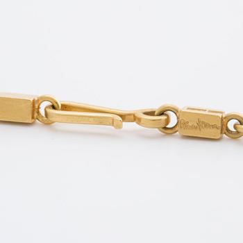 WIWEN NILSSON COLLIER 18K guld mindre stavar och ringar, Lund 1970, original etui.