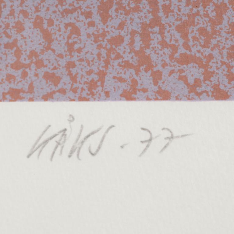 OLLE KÅKS, färglitografi, signerad och daterad 77, EA.