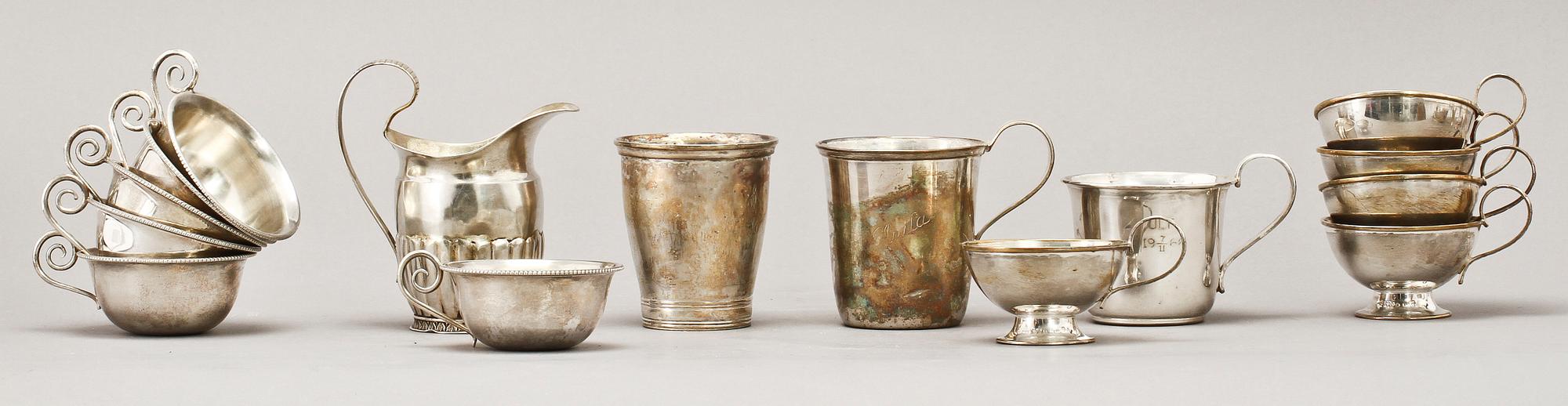 PARTI SILVER, 25 delar, 1900-tal. Vikt 1080 gram.