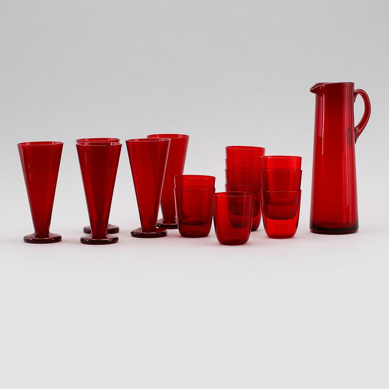 SERVISDELAR, 16 st, glas, Reijmyre, 1900-talets mitt.