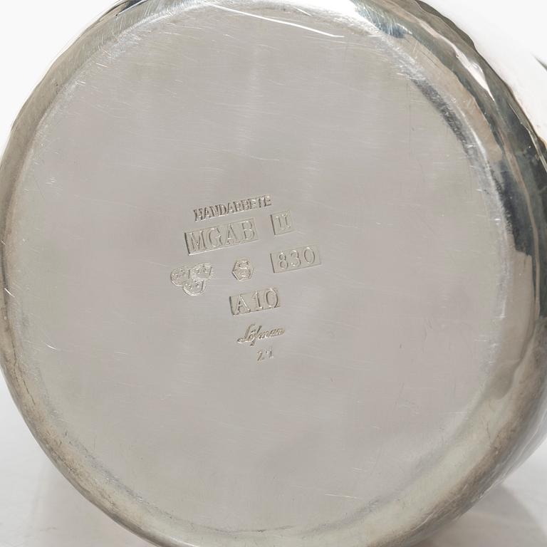 Eric Löfman, coffee pot, silver, MGAB, Uppsala 1975.