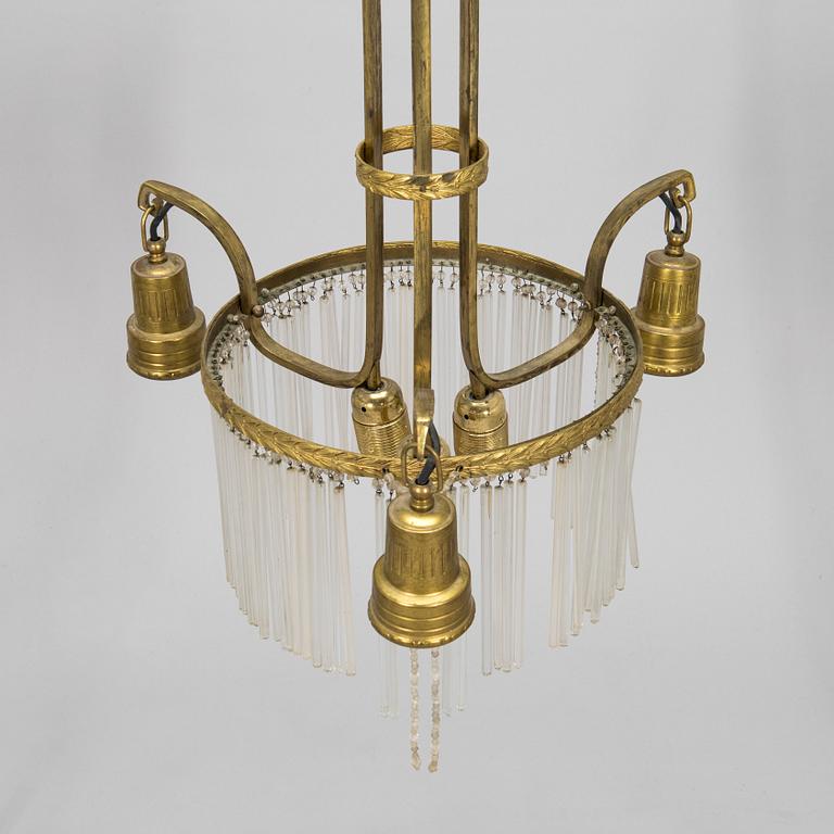 An Art Nouveau ceiling lamp, circa 1900.