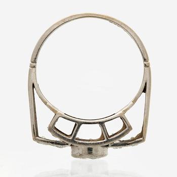 Ring 14K whitegold brilliant and single-cut diamonds approx 0,90 ct.