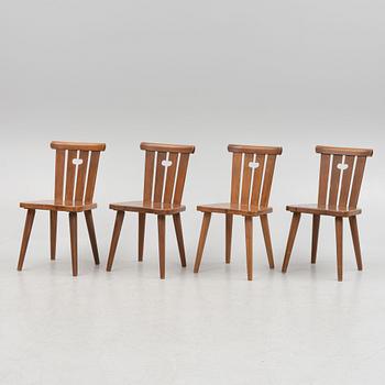 Göran Malmvall, four chairs, Svensk Fur, Karl Andersson & Söner, 1970's.