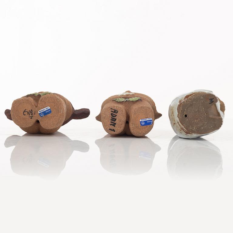 Lisa Larson, figuriner, 3 st, stengods, Gustavsberg.