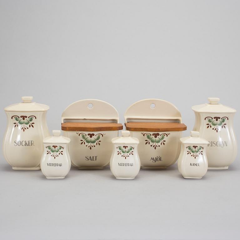 KRYDDUPPSATS, 14 delar. Flintgods, Gefle, 1920-/30-tal.