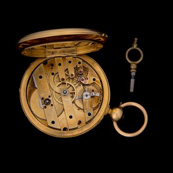 FICKUR, Jules Robert ligne droite 19 rubis. 18K guld.