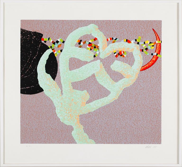 OLLE KÅKS, färglitografi, signerad och daterad 77, EA.