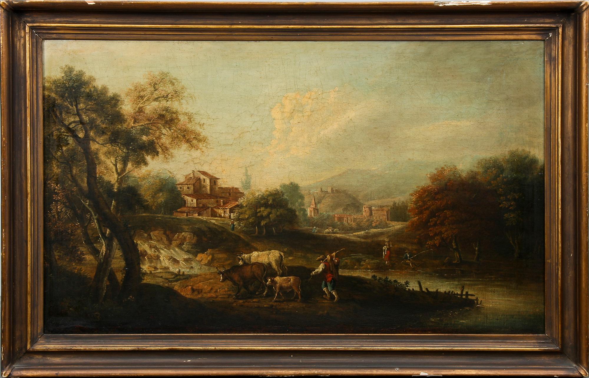 FRANCESCO ZUCCARELLI, hans art, olja på duk, bär sign.