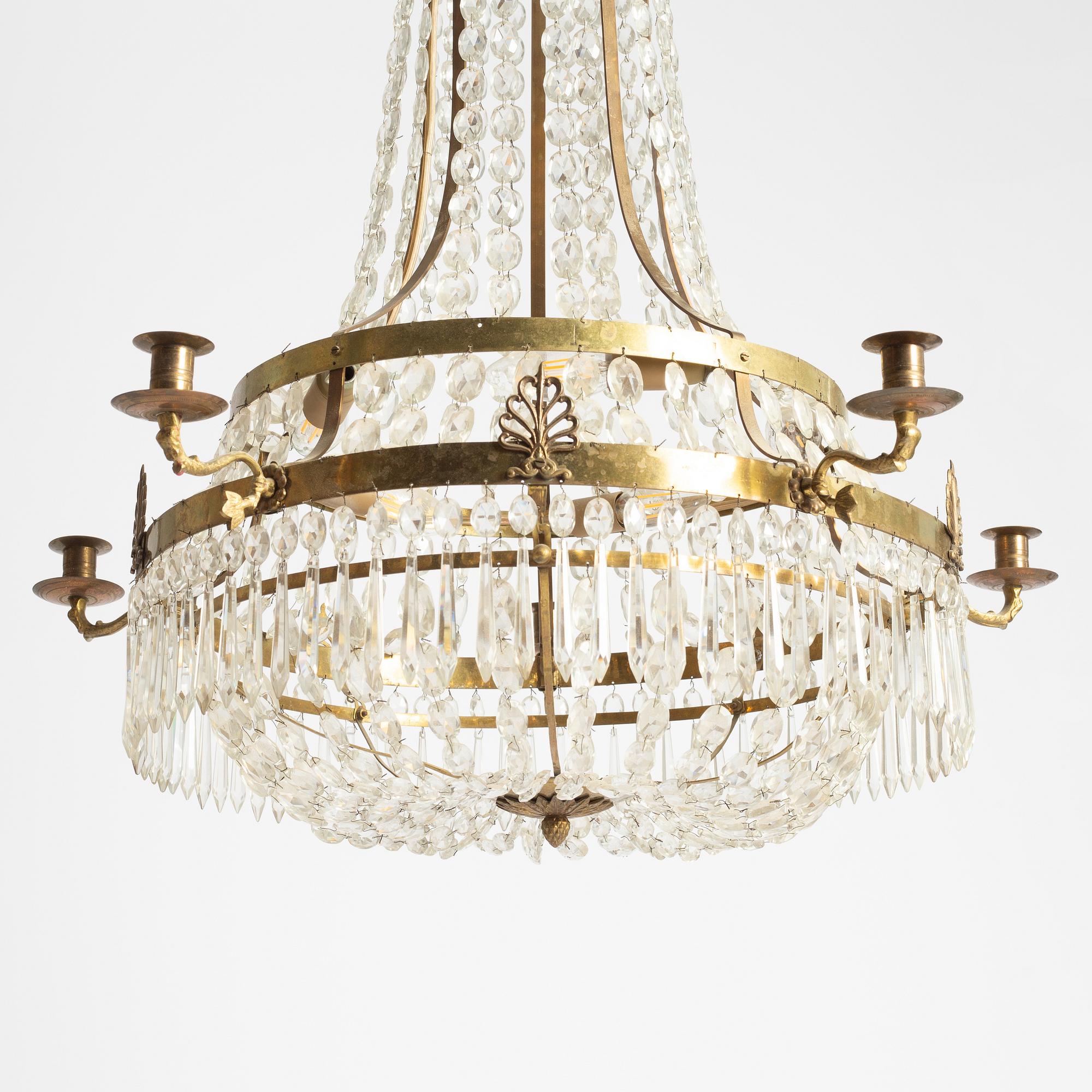 Chandelier, Gustavian style, 19th century.