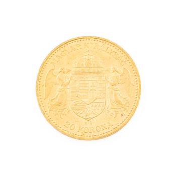 Gold coin, Hungary, 20 Korona, 1892.