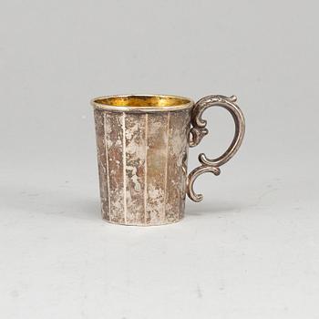 A Swedish 19th century parcel-gilt silver cup, mark of W Zethelius, Stockholm 1846.