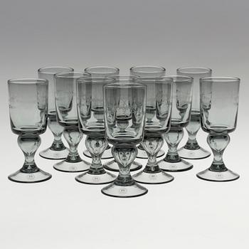 A set of 12 "Antik" wine glasses by Reimyre.