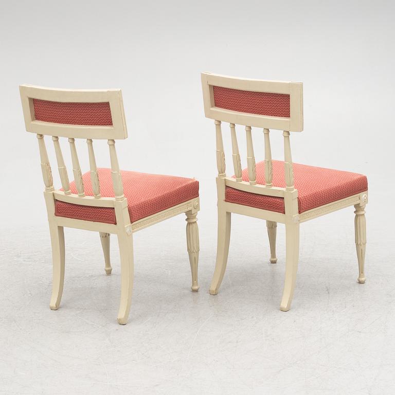 A set of five late Gustavian chairs, circa 1800.