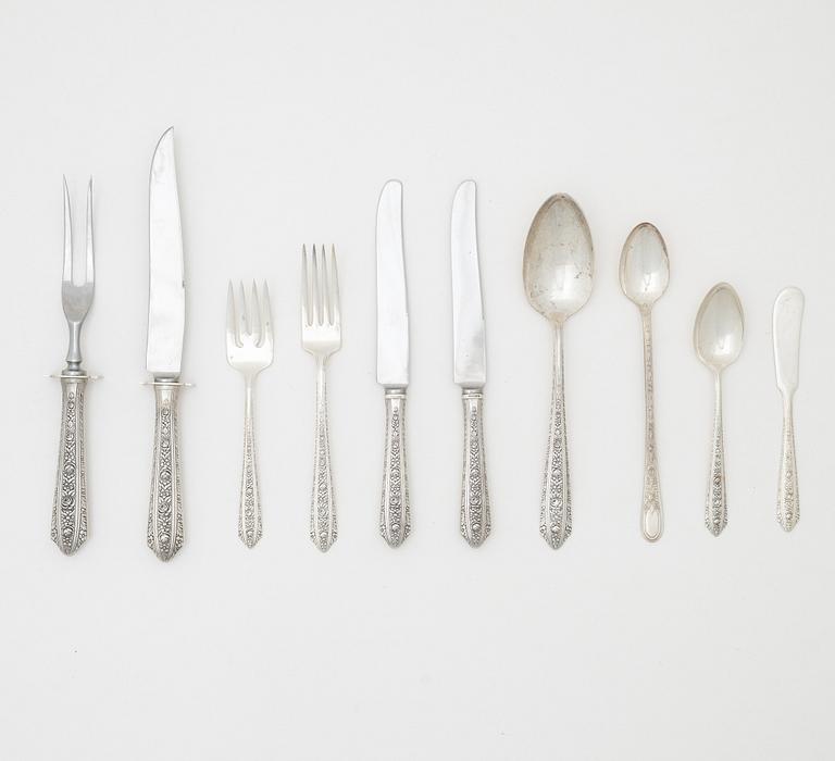 R Wallace & Sons, bestickservis, 65 delar, silver, Wallingford, Connecticut, USA.