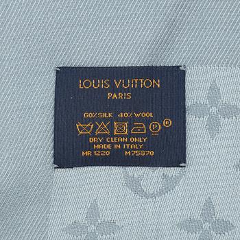 Louis Vuitton, a monogram silk and wool mix shawl.