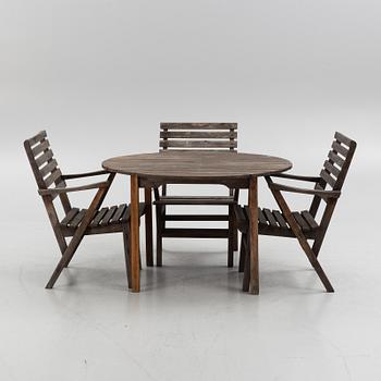 Carl Malmsten, a four piece 'Bergshamra' garden furniture suite, Igelstaverken, Södertälje.