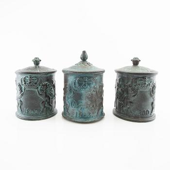Tobacco tins 3 pcs., including Hällefors factory 20th century.