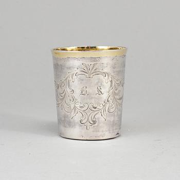 A Swedish early 19th century silver beaker, mark of Stephan Westersrtåhle, Stockholm 1809.