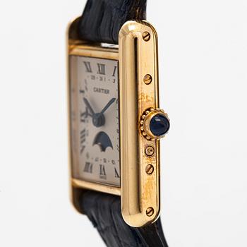 Cartier, Tank, Moonphase, wristwatch, 20 mm.