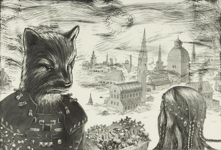 Ernst Billgren, "VId vägens slut", Ur portföljen "Vid vägens slut".