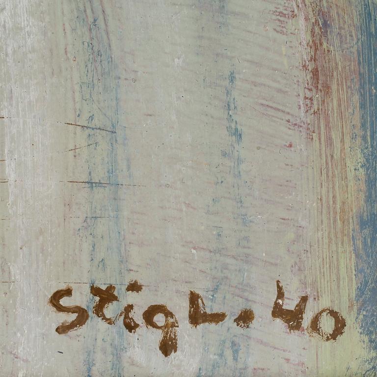 STIG LINDBERG, olja på pannå. Sign och dat -40.