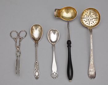 PARTI BESTICK, ca 40 delar, silver, bla CA Wietzlow, Tyskland, 1800-1900-tal. Tot vikt ca 790 gram.