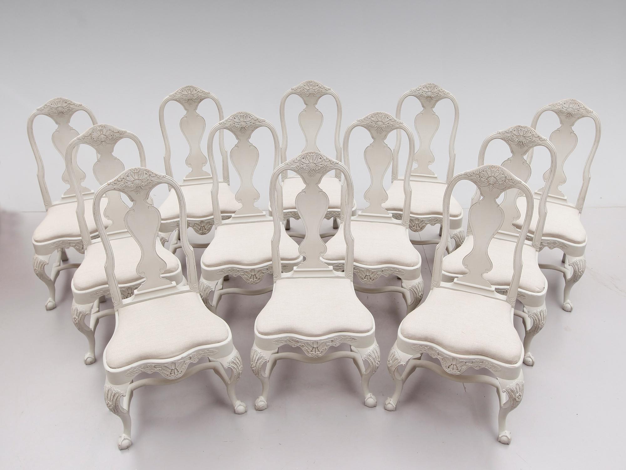 STOLAR, 12 st, barockstil, 1900-talets mitt.