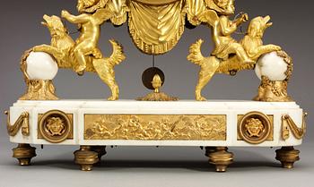 A French Louis XVI mantel clock by M. F. Piolaine.
